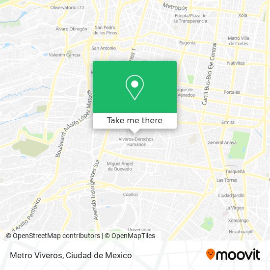 Metro Viveros map