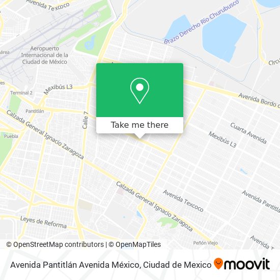 Mapa de Avenida Pantitlán Avenida México