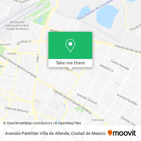 Mapa de Avenida Pantitlán Villa de Allende