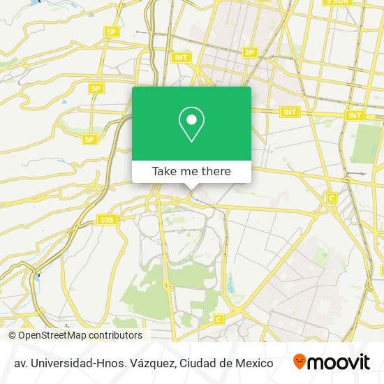 av. Universidad-Hnos. Vázquez map
