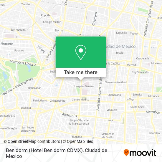 Benidorm (Hotel Benidorm CDMX) map