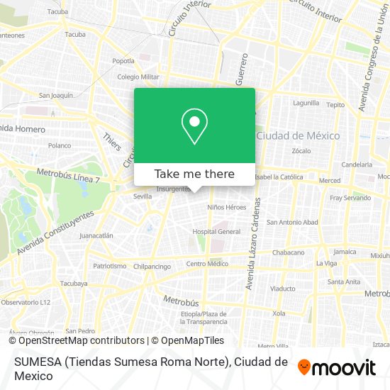 SUMESA (Tiendas Sumesa Roma Norte) map