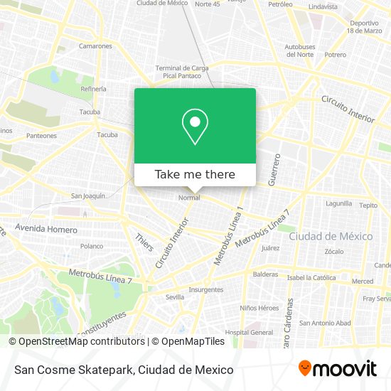 San Cosme Skatepark map