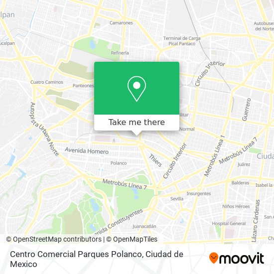 Mapa de Centro Comercial Parques Polanco