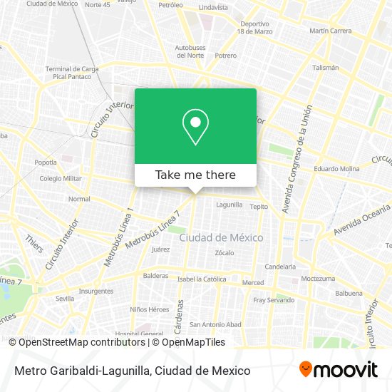 Metro Garibaldi-Lagunilla map