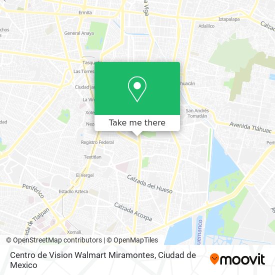 Centro de Vision Walmart Miramontes map