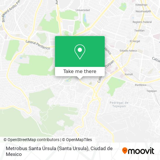 Mapa de Metrobus Santa Úrsula (Santa Ursula)