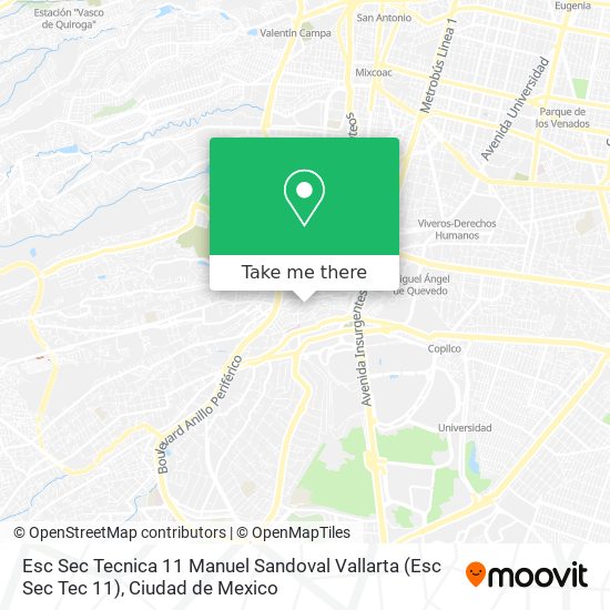 Esc Sec Tecnica 11 Manuel Sandoval Vallarta (Esc Sec Tec 11) map