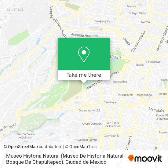 Museo Historia Natural (Museo De Historia Natural- Bosque De Chapultepec) map