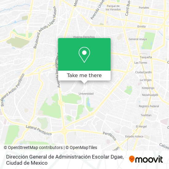 Mapa de Dirección General de Administración Escolar Dgae