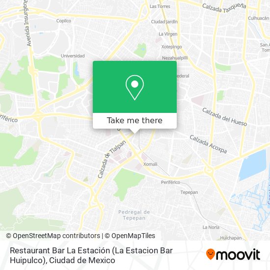 Restaurant Bar La Estación (La Estacion Bar Huipulco) map