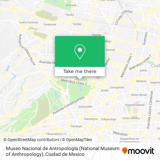 Museo Nacional de Antropología (National Museum of Anthropology) map