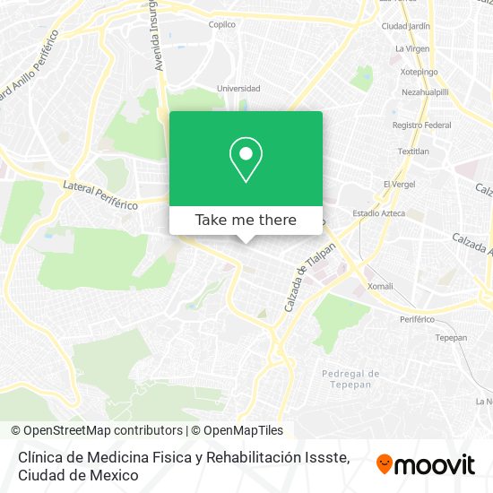 Clínica de Medicina Fisica y Rehabilitación Issste map