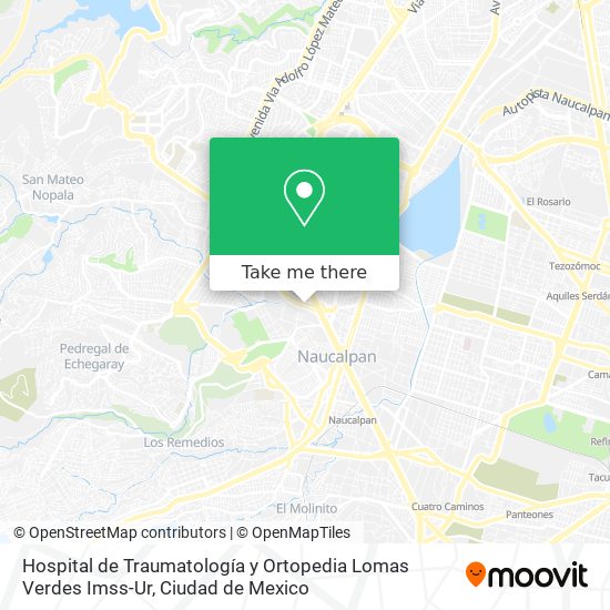 Mapa de Hospital de Traumatología y Ortopedia Lomas Verdes Imss-Ur