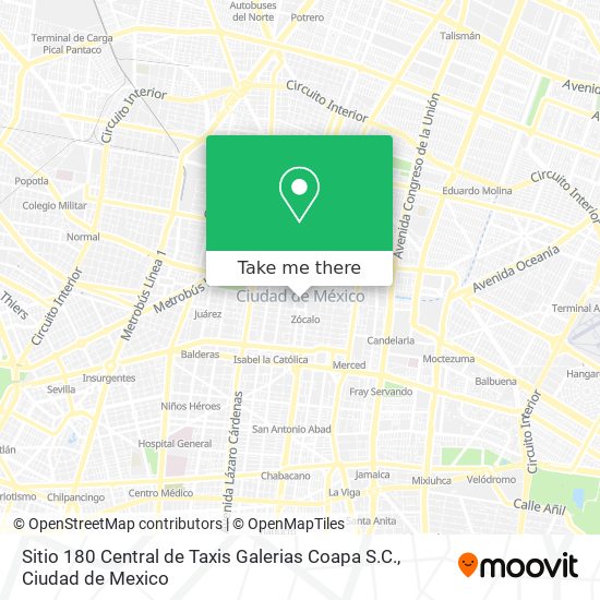Sitio 180 Central de Taxis Galerias Coapa S.C. map