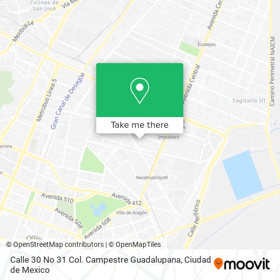 Mapa de Calle 30 No 31 Col. Campestre Guadalupana