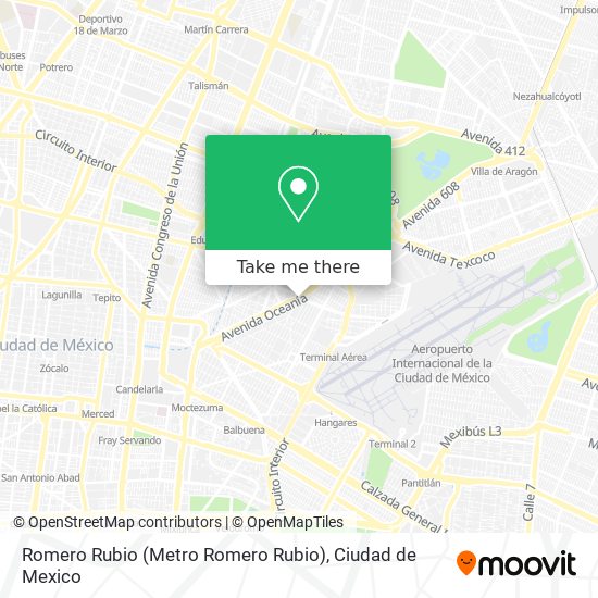 Mapa de Romero Rubio (Metro Romero Rubio)