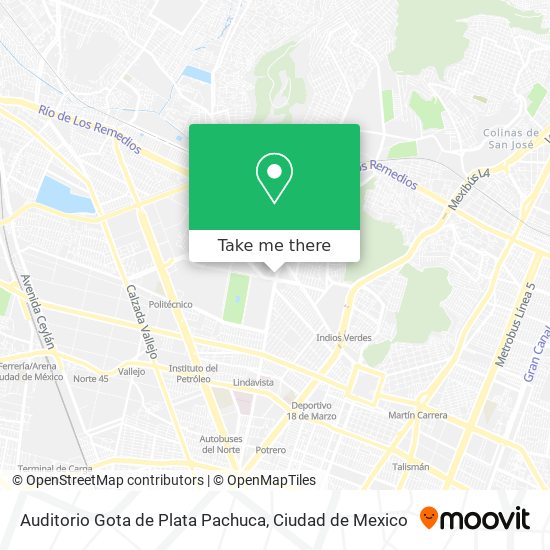 Mapa de Auditorio Gota de Plata Pachuca