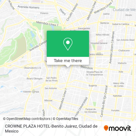 CROWNE PLAZA HOTEL-Benito Juárez map