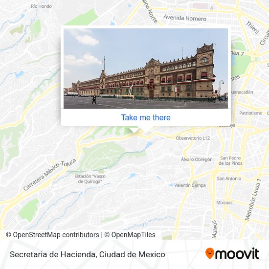 Secretaria de Hacienda map