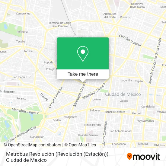 Mapa de Metrobus Revolución (Revolución (Estación))