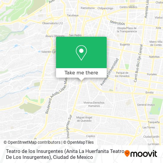 Mapa de Teatro de los Insurgentes (Anita La Huerfanita Teatro De Los Insurgentes)