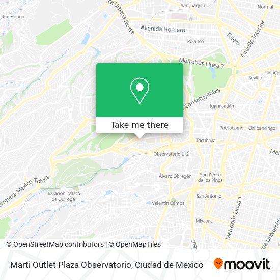 Mapa de Marti Outlet Plaza Observatorio