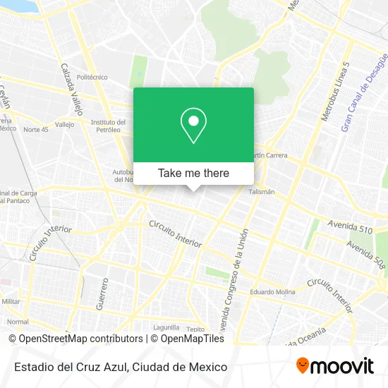 Mapa de Estadio del Cruz Azul