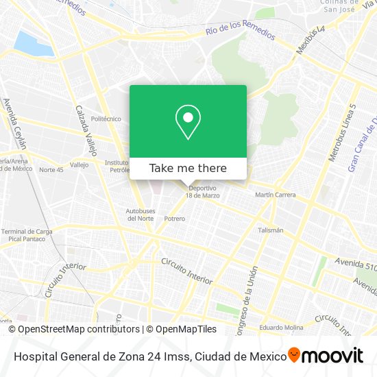 Hospital General de Zona 24 Imss map