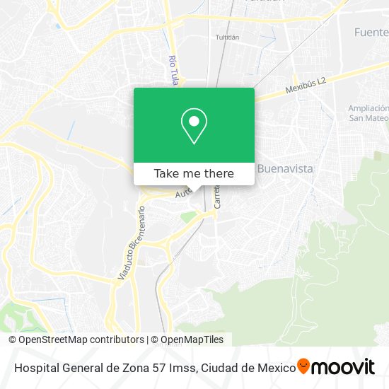 Mapa de Hospital General de Zona 57 Imss