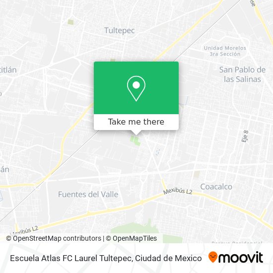 Escuela Atlas FC Laurel Tultepec map