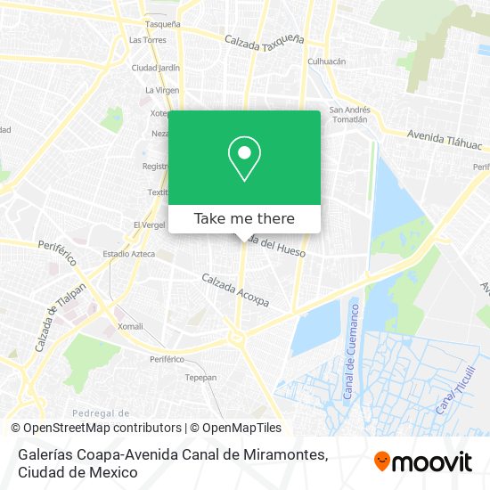 Galerías Coapa-Avenida Canal de Miramontes map