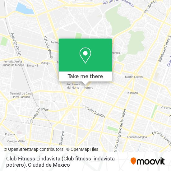 Club Fitness Lindavista (Club fitness lindavista potrero) map