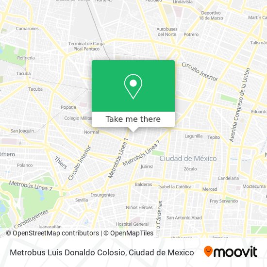 Metrobus Luis Donaldo Colosio map
