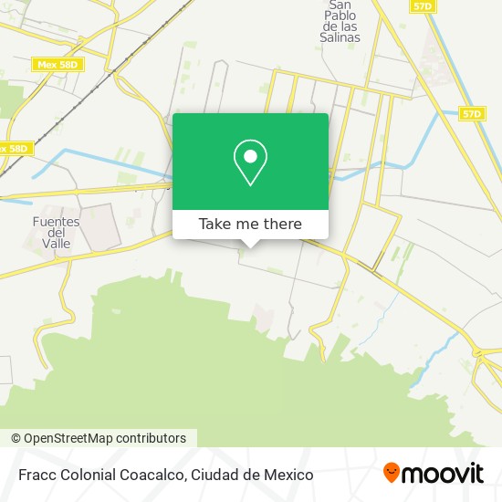 Fracc Colonial Coacalco map