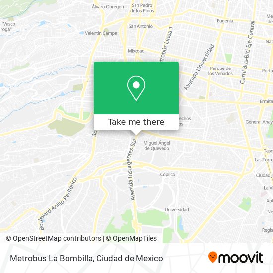 Metrobus La Bombilla map