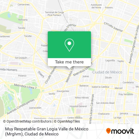 Muy Respetable Gran Logia Valle de México (Mrglvm) map