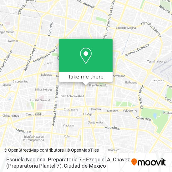 Escuela Nacional Preparatoria 7 - Ezequiel A. Chávez (Preparatoria Plantel 7) map