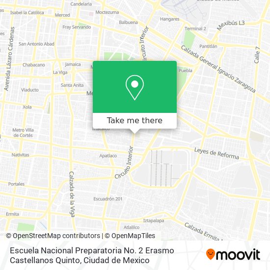 Mapa de Escuela Nacional Preparatoria No. 2 Erasmo Castellanos Quinto