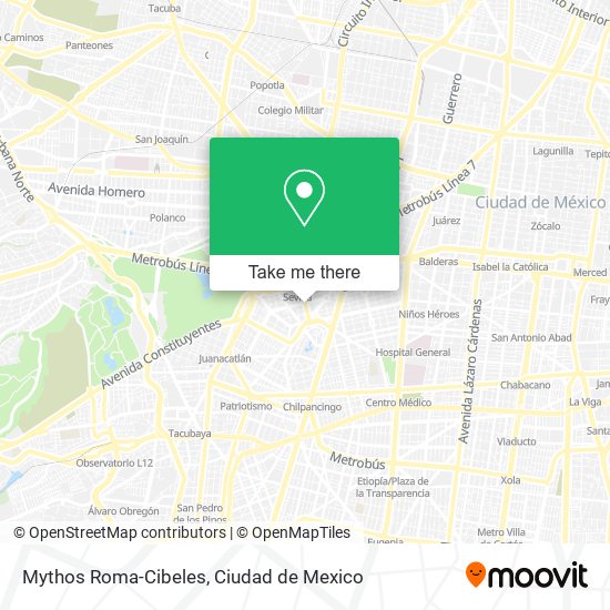 Mythos Roma-Cibeles map