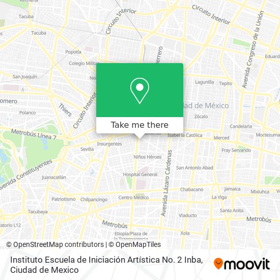Instituto Escuela de Iniciación Artística No. 2 Inba map