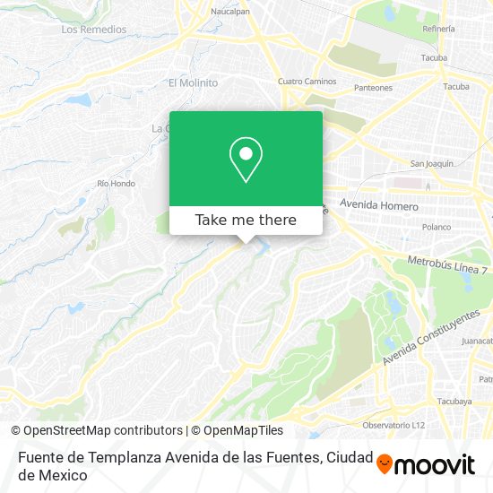 Mapa de Fuente de Templanza Avenida de las Fuentes