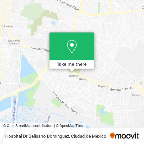 Mapa de Hospital Dr Belisarío Domínguez