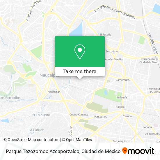 Parque Tezozomoc Azcaporzalco map