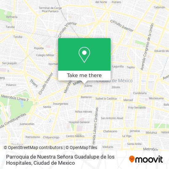 Mapa de Parroquia de Nuestra Señora Guadalupe de los Hospitales