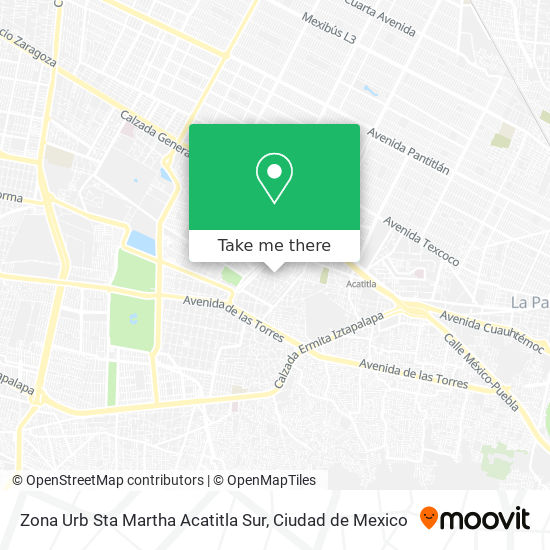 Zona Urb Sta Martha Acatitla Sur map
