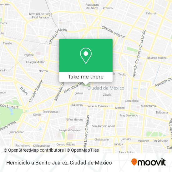 Hemiciclo a Benito Juárez map