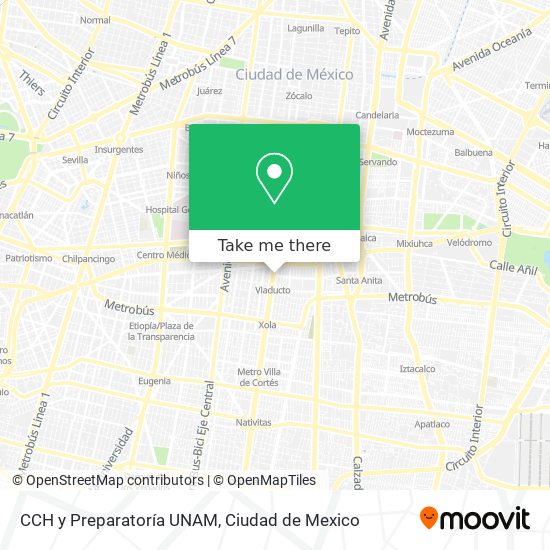 CCH y Preparatoría UNAM map