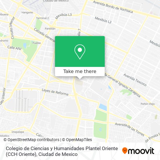 Colegio de Ciencias y Humanidades Plantel Oriente (CCH Oriente) map