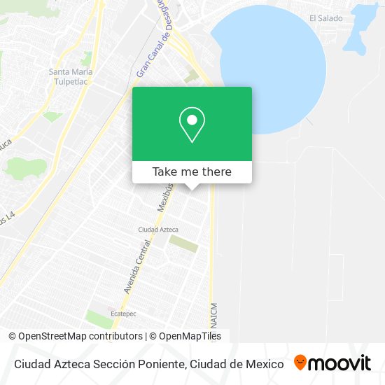 Mapa de Ciudad Azteca Sección Poniente